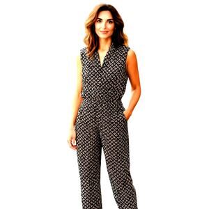 Sandra Darren 16 Women's BOHO Maxi Pantsuit Jumpsuit Sleeveless Miss Size XL